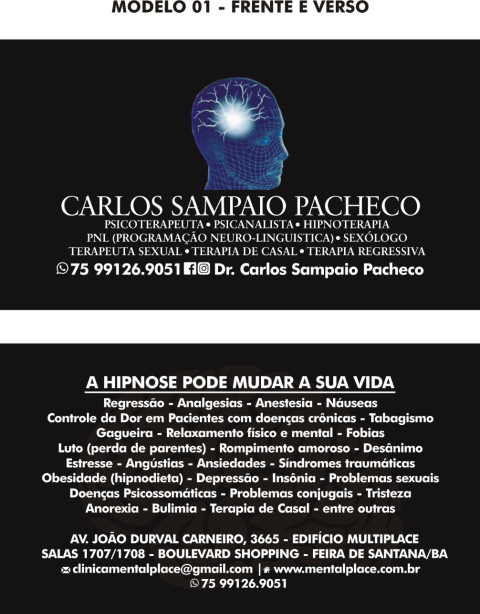 HIPNOTERAPEUTA CARLOS SAMPAIO PACHECO FEIRA DE SANTANA 75 991269051 wh